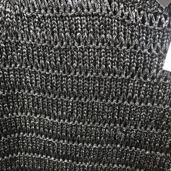Calvin Klein NEW Loose Knit Crew Neck Sweater Cable Silver Charcoal Grey Tags L - Picture 11 of 16